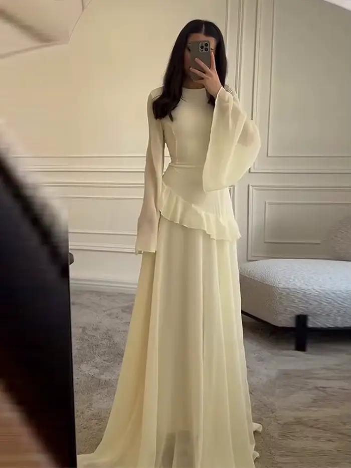Robe longue à volants pour femmes