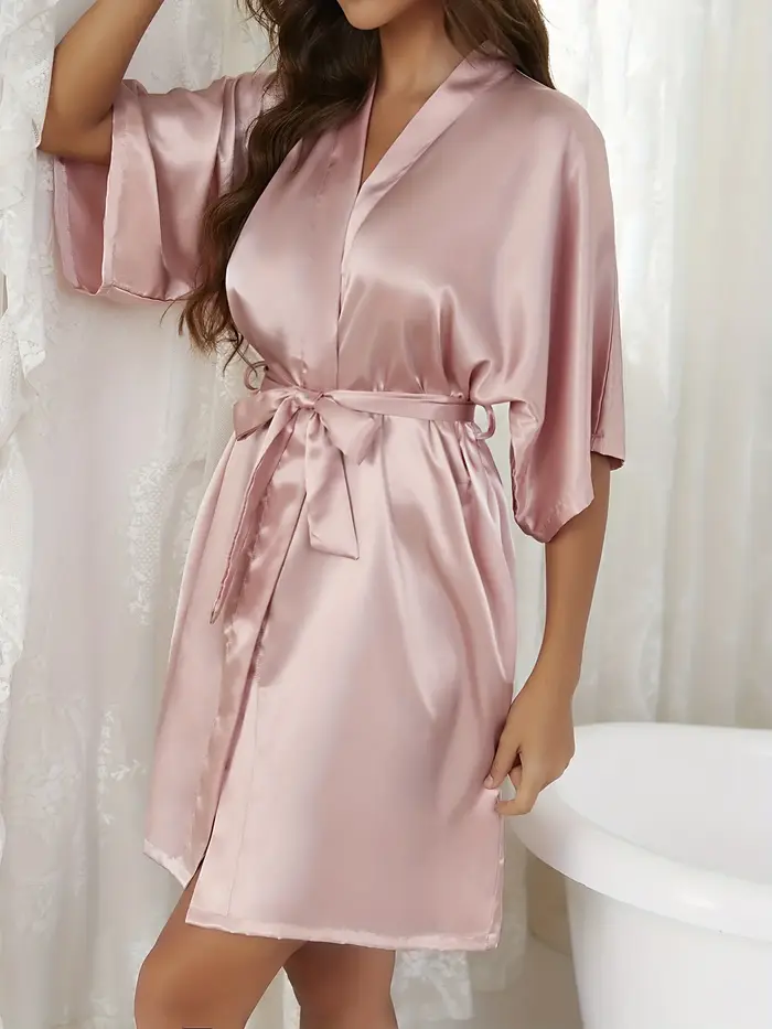Robe de nuit en Satin solide