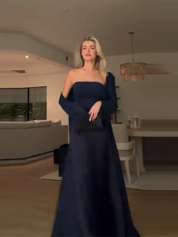 Robe de Soirée Chic et Élégante en Satin pour Femme, Coupe Ajustée, Longue, Épaules Dénudées, Collec