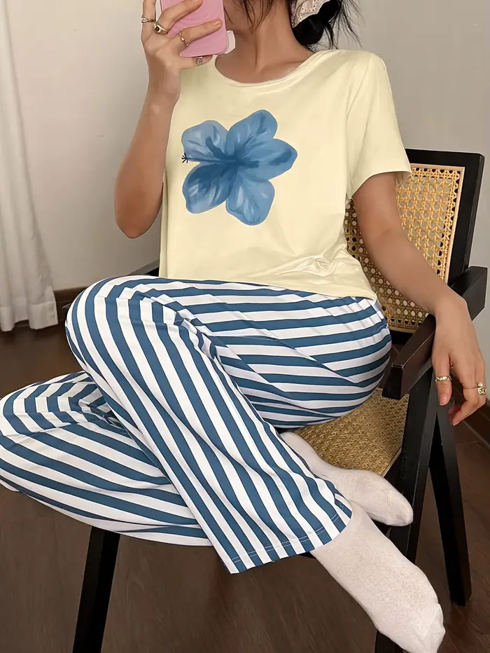 Ensemble de pyjamas pour femmes printemps/été en 2 pièces