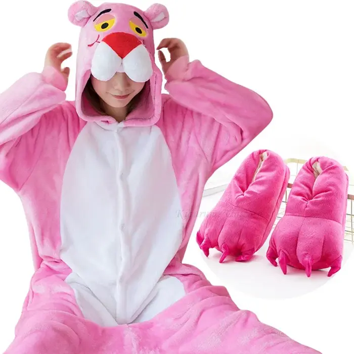 Ensemble pyjama licorne Kigurumi léopard rose