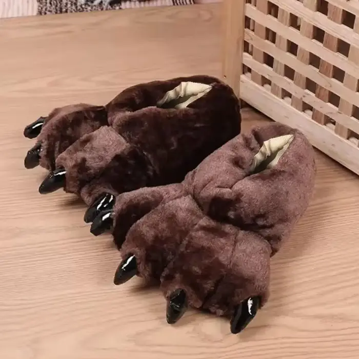 Pantoufles de Cosplay amusantes en forme de patte d'ours pour femmes et hommes