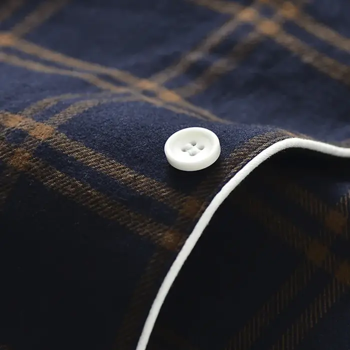 Ensemble de pyjamas en coton chaud à manches longues pour couple