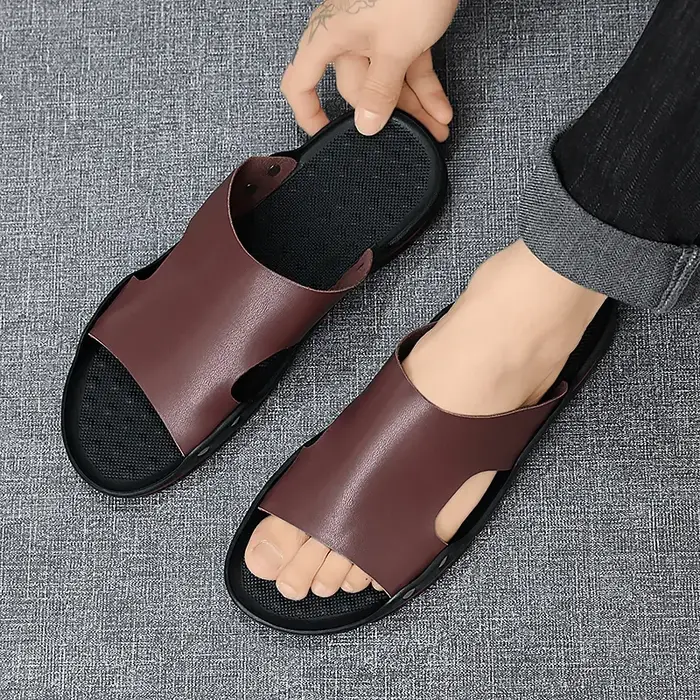 Pantoufles de luxe à enfiler pour hommes