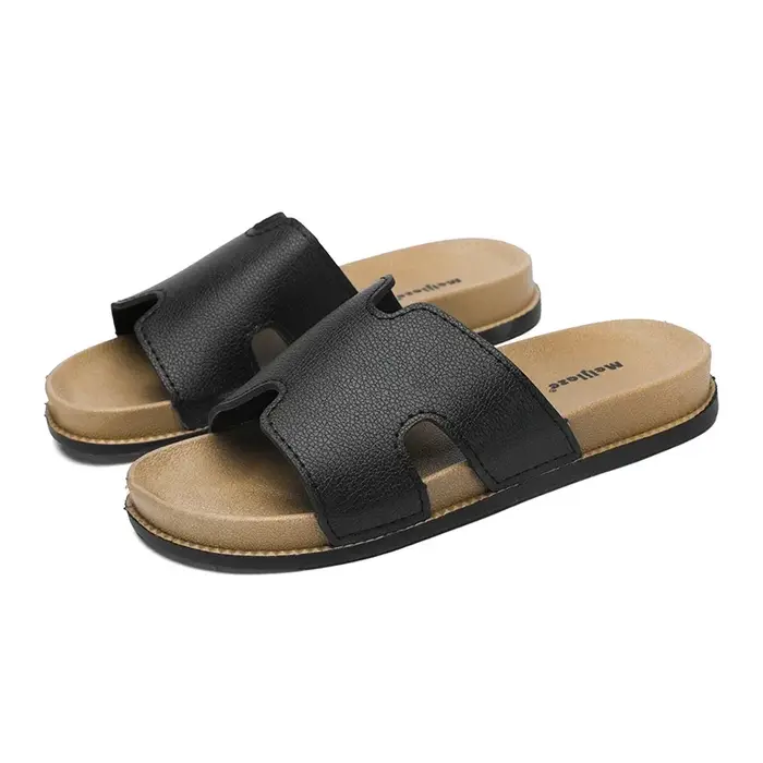 Chaussons noirs tendance pour homme, confortables et souples, à plateforme, de créateur, décontracté