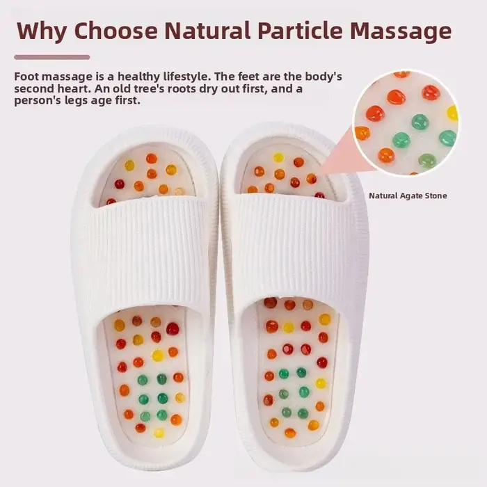 Chaussons de massage magnétiques en agate naturelle pour hommes