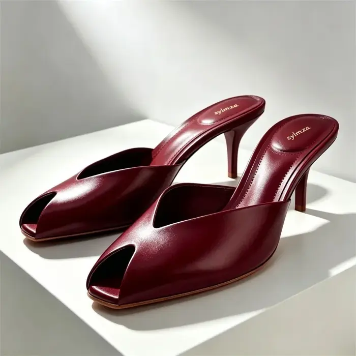 Pantoufles de luxe en cuir verni pour femmes