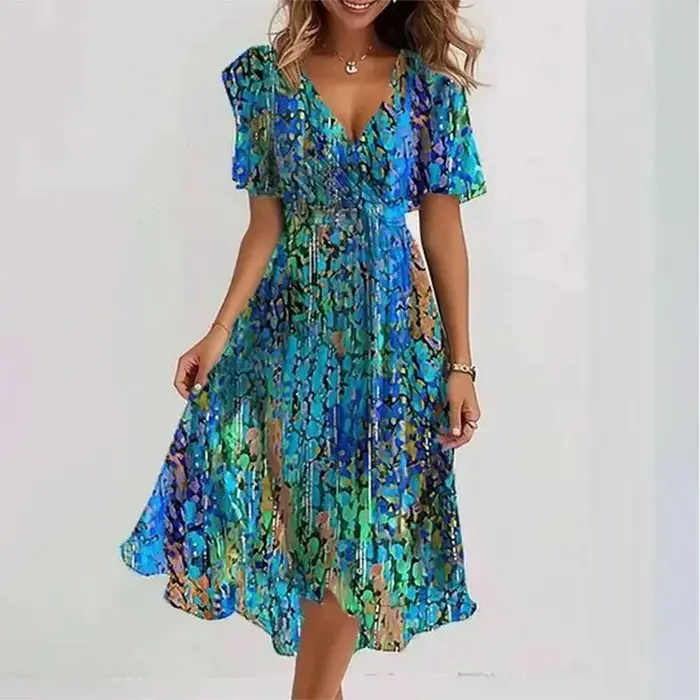 Robe imprimée élégante et à la mode pour femmes