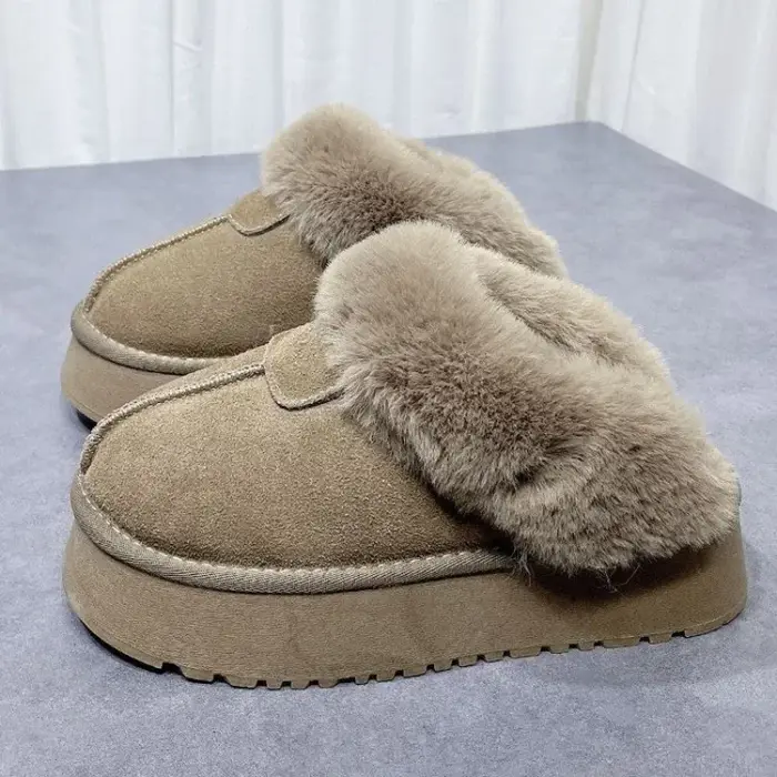 Chaussures confortables à enfiler pour femmes garder au chaud pantoufles De neige