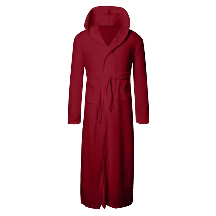 Robe de bain pour hommes automne hiver grande taille peignoir à manches longues à capuche chemise de nuit vêtements de