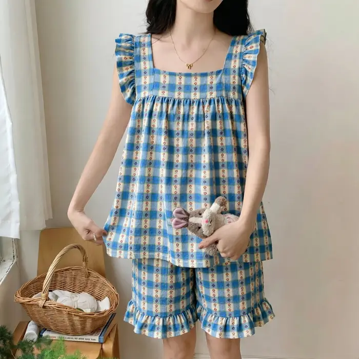 Pyjama d'été léger sans manches pour femme