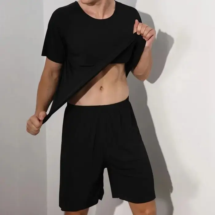 Pyjama deux pièces en soie glacée pour homme