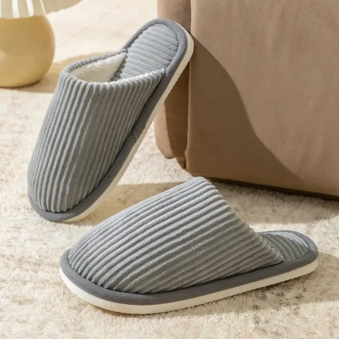 Chaussons d'automne et d'hiver pour hommes, antidérapants, chauds et confortables, pantoufles décont