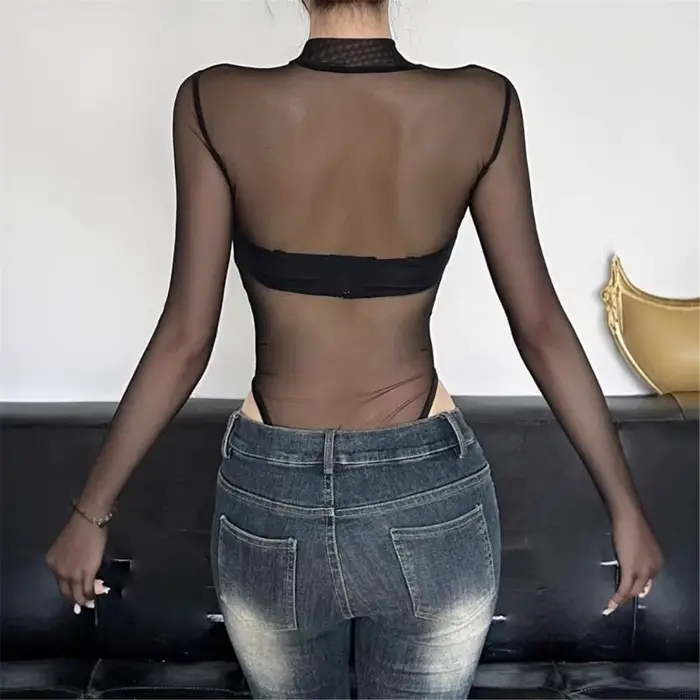 Body en maille à manches longues pour femmes