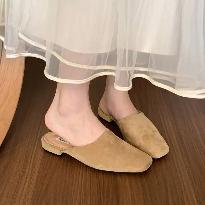 Bailamos-Pantoufles de Luxe à Talons Bas pour Femme