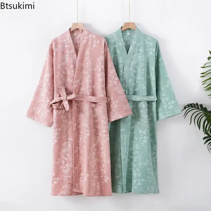 Chemise de nuit en coton et lin pour femmes