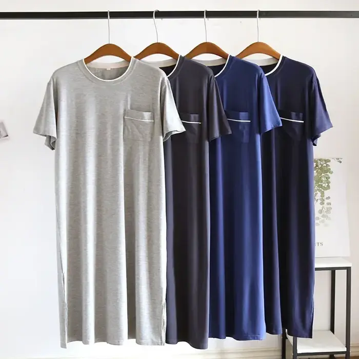 Chemise de nuit en modal avec poche pour homme