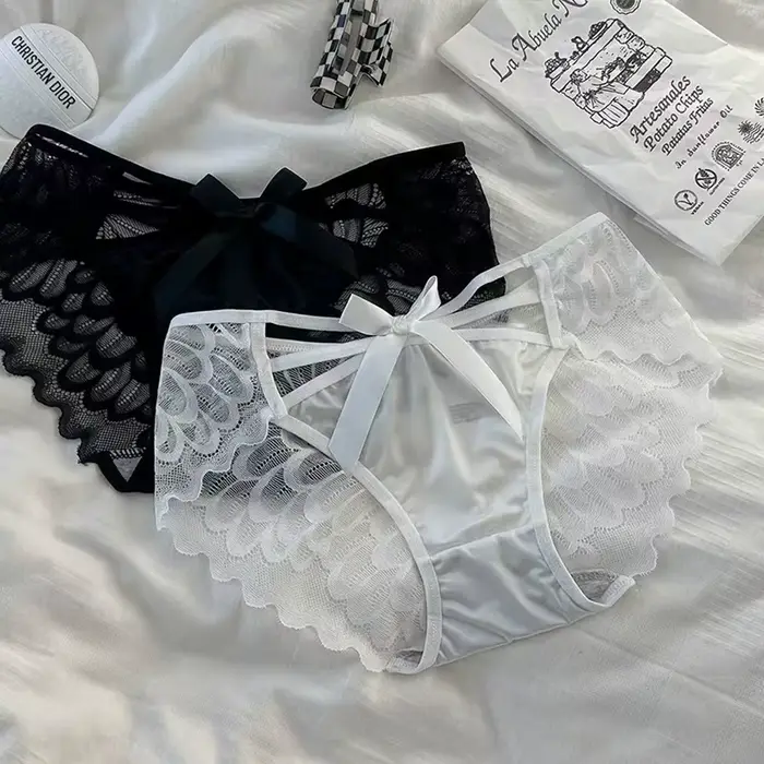 Culotte femme culotte dentelle femme gousset en coton taille mi-basse sous-vêtements triangulaires respirants Design pur sexy avec taille en dentelle