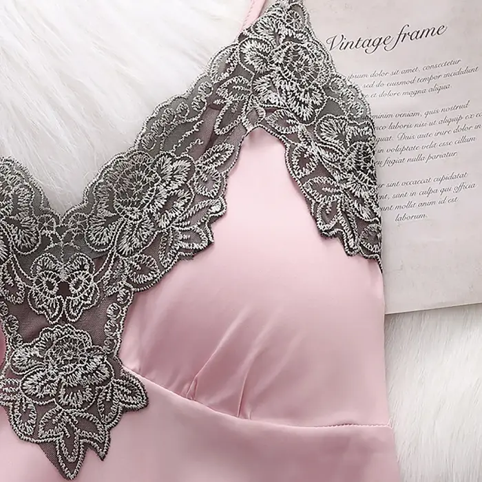5 pièces femmes pyjama ensembles quatre saisons dentelle brodé soyeux vêtements de nuit pyjamas Homewear Satin chemise de nuit Robe vêtements de détente
