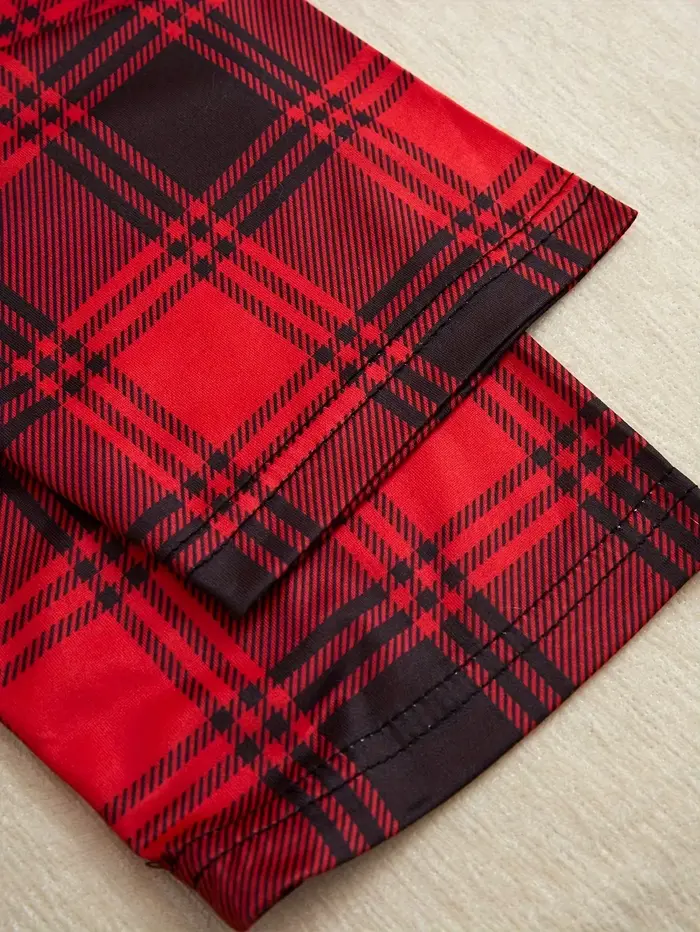 Ensemble de pyjama imprimé à carreaux pour femmes