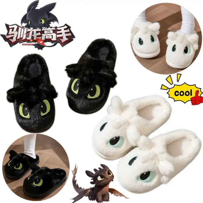 Pantoufles en coton « How to Train Your Dragon Toothless » créatives