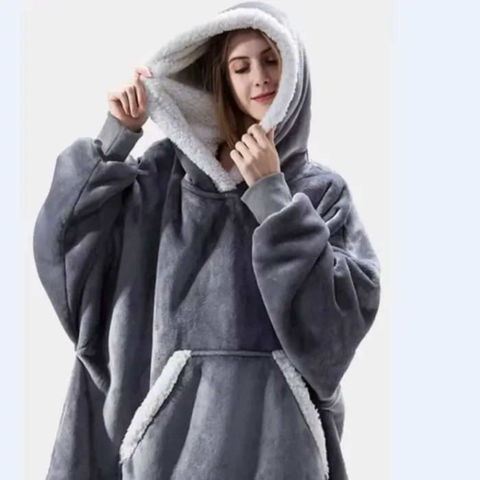 Peignoir à Capuche en Velours pour Femme