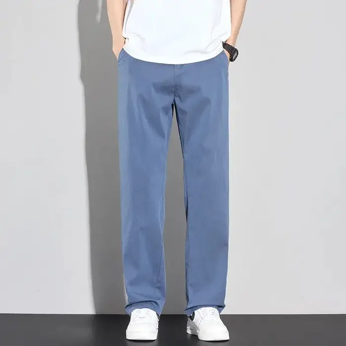Pantalon décontracté pour homme en lyocell doux, fin, été 2026, confortable, tendance, couleur unie, simple, vêtements de marque