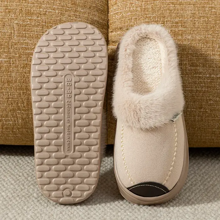 Mode femmes pantoufles hiver doux semelle épaisse intérieur et extérieur chaleur confort respirant antidérapant décontracté Couple maison chaussures