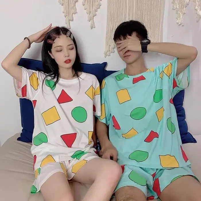 Pijama Sin Chan homme Pyjama Sinchan coton été ensembles courts pyjamas japonais pour Couples