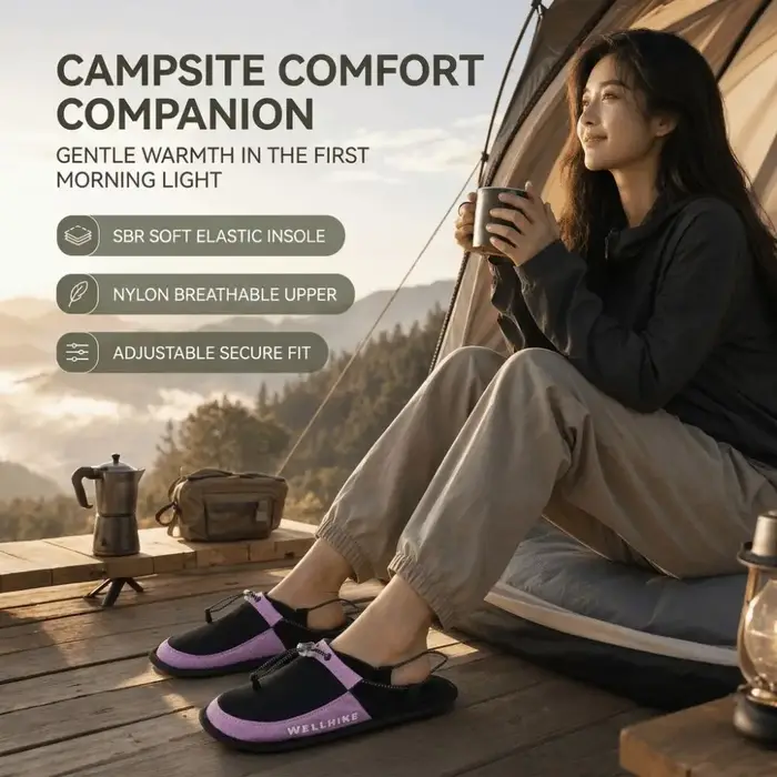 1 paire de pantoufles de voyage antidérapantes, ultra légères, pliables, résistantes à l'eau, respirantes, en nylon, pantoufles de plage, pour voyage en plein air