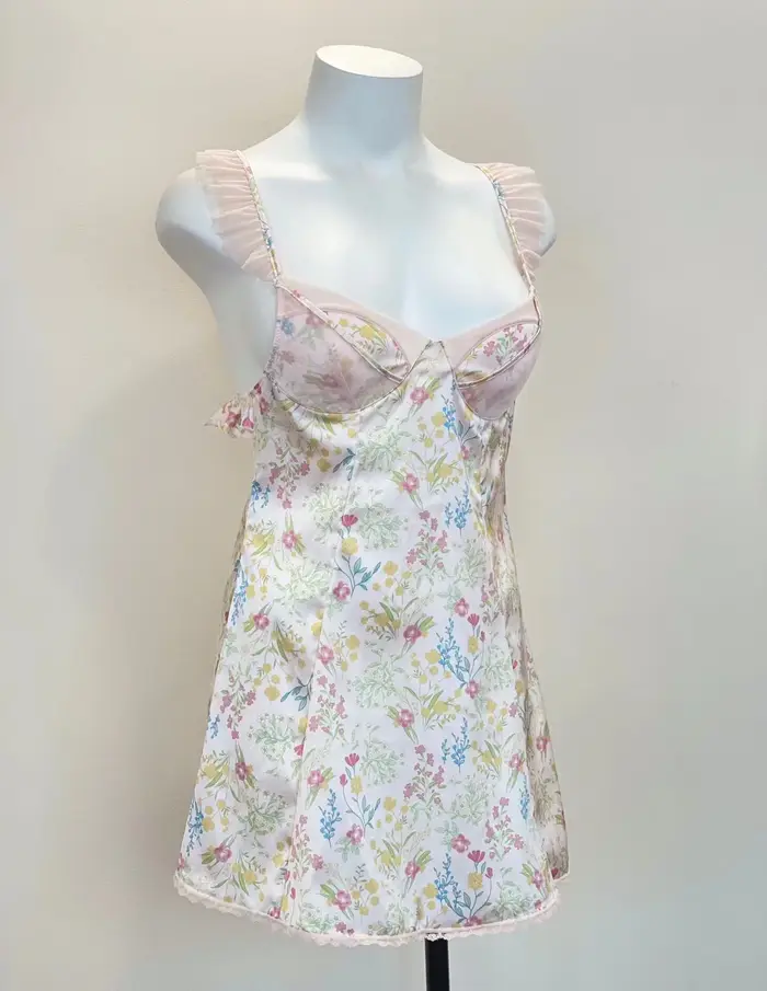 Nuisette Vintage à Imprimé Floral pour Femme