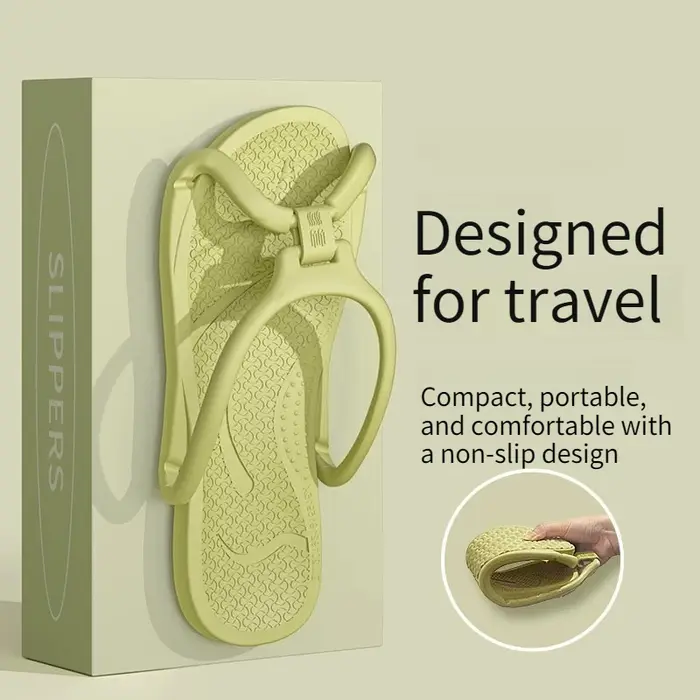 Pantoufles à la mode pour femmes, faciles à plier, pratiques pour les voyages, chaussures de plage, 