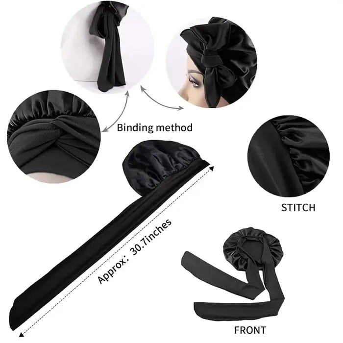 Femmes Satin solide chapeau De couchage nuit Bonnet De sommeil soins capillaires
