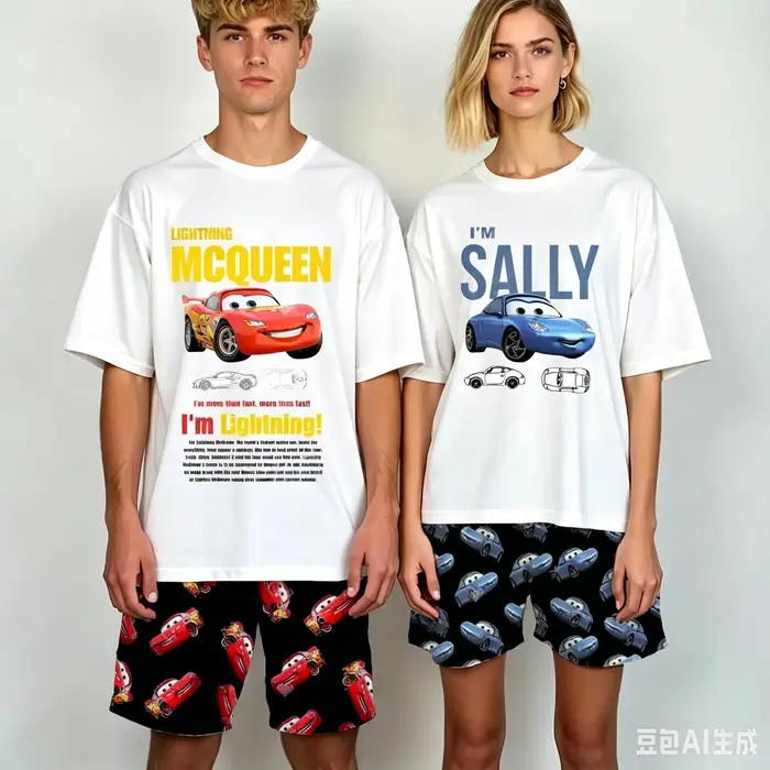 Nouvel ensemble pyjama assorti pour couples McQueen et Sally