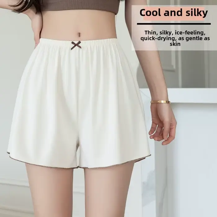Pantalon de pyjama en soie glacée pour femmes, Leggings fins d'été, ample, respirant, grande taille,
