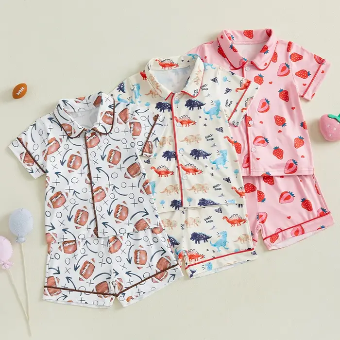 Ensemble pyjama 2 pièces pour enfants filles et garçons