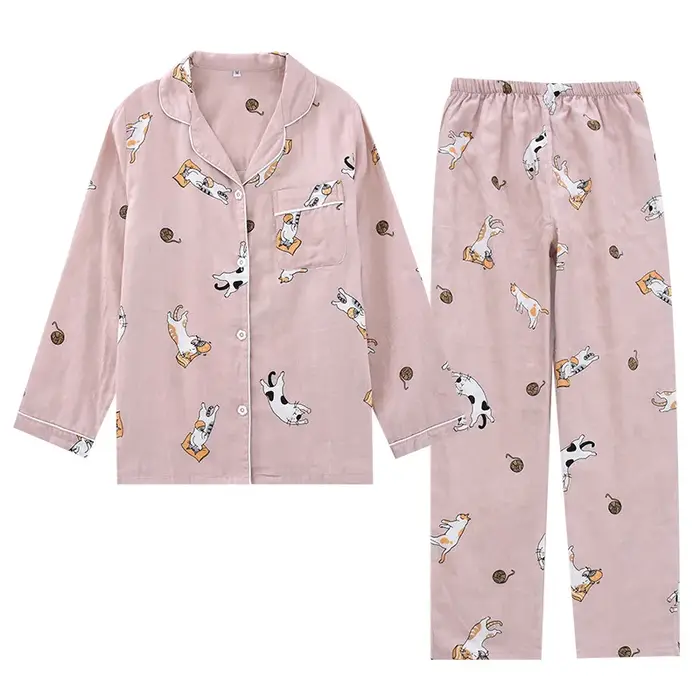Ensemble pyjama en gaze de coton pour femmes