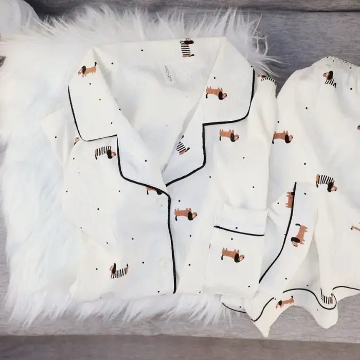 Ensemble de pyjamas pour femme à imprimé pois
