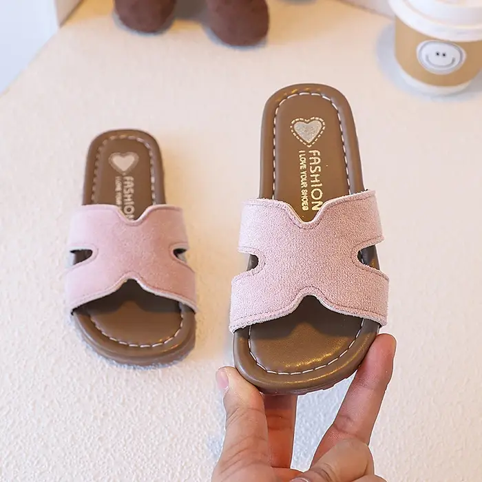 Chaussons d'été pour garçons et filles, à bout ouvert, décontractés, chaussures plates pour enfants,