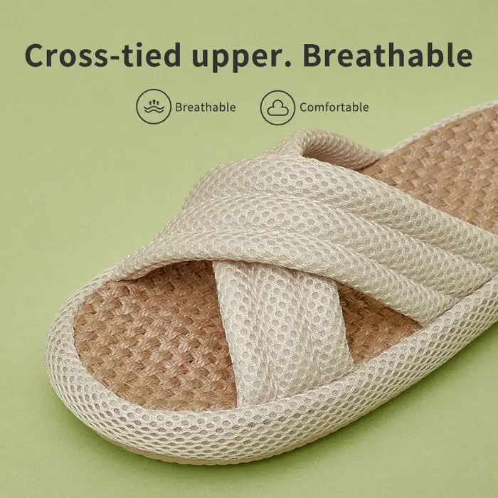 Pantoufles en lin muettes pour femmes et hommes