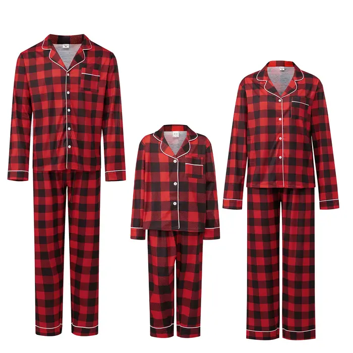 Pyjama de famille de noël, ensemble assorti, chemise à manches longues avec pantalon, vêtements de n
