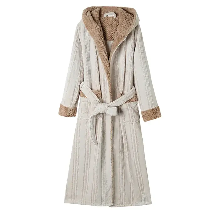 Flanelle Couples Robe longue Robes d'hiver garder au chaud vêtements de nuit chemise de nuit pour ho