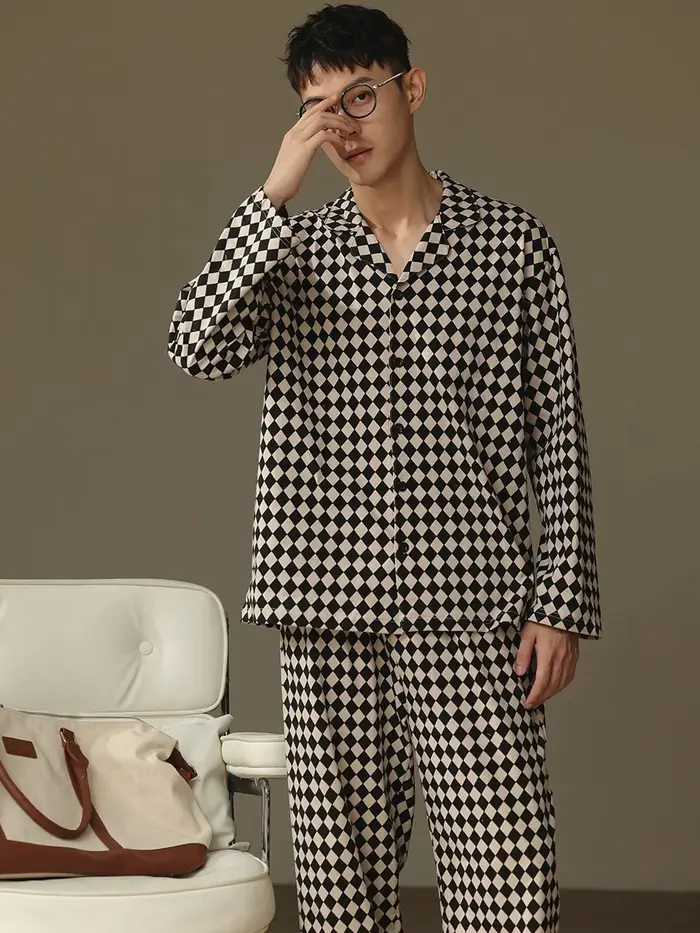Pyjamas pour hommes, cardigans à manches longues