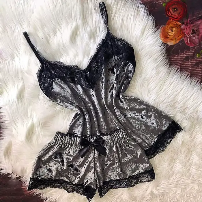 Pyjama d'été en velours pour femmes