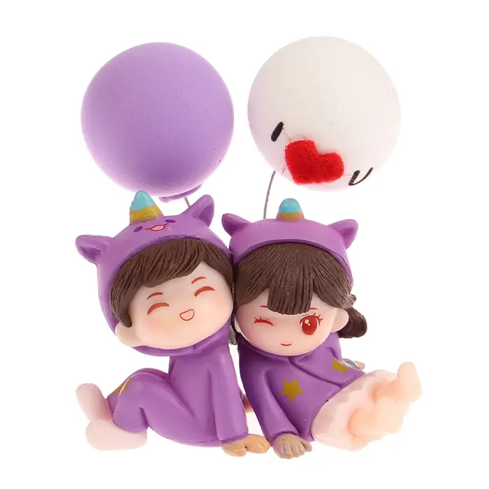 Pyjama violet de dessin animé créatif mignon pour couple