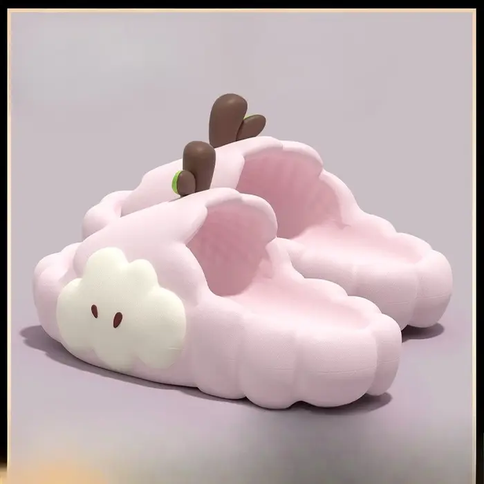 Pantoufles en forme de pomme pour femmes, pantoufles de maison d'été tendance sur le thème des dessi