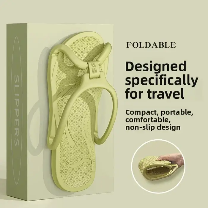 Chaussons de voyage pliables unisexes, tongs antidérapantes pour hôtel, salle de bain, plage, intéri