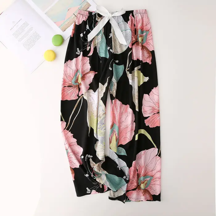 Short de pyjama d'été imprimé floral pour femme