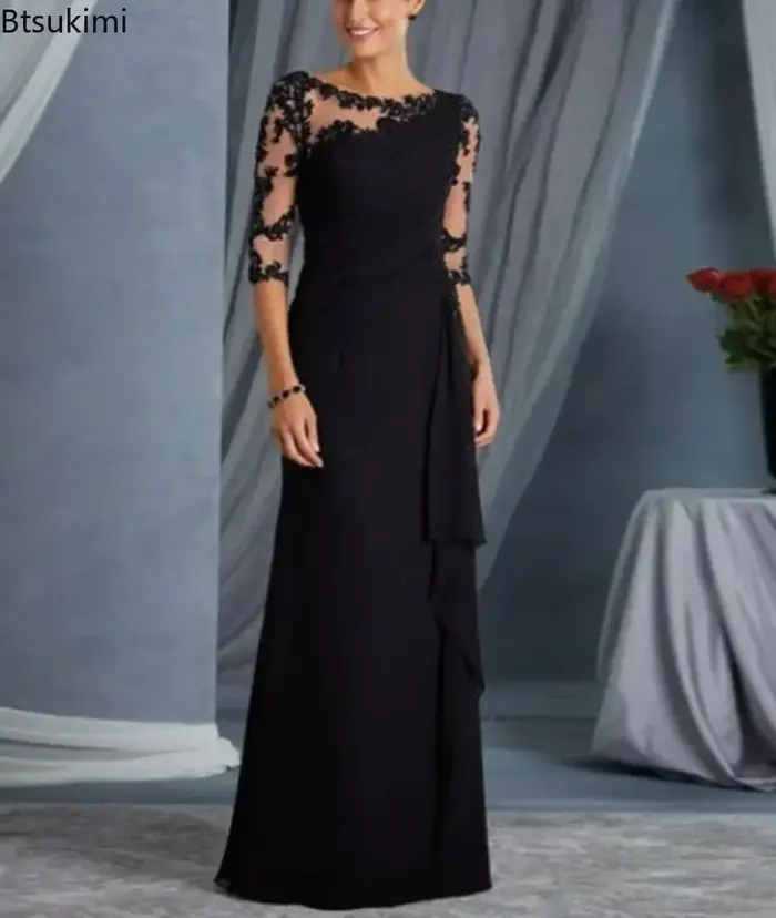 Robe longue en dentelle pour femmes