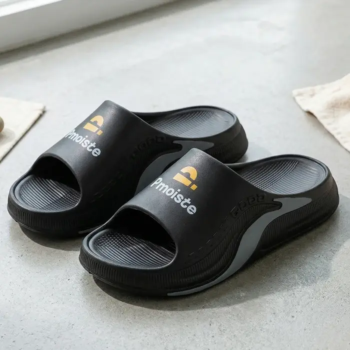 Chaussons géométriques pour hommes, semelle plateforme EVA, soutien de la voûte plantaire, antidérap
